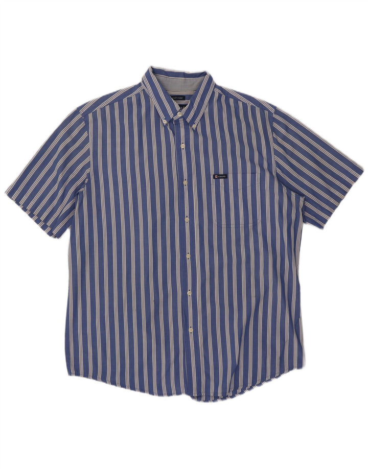 Chaps Herren-Kurzarmhemd, groß, blau gestreift