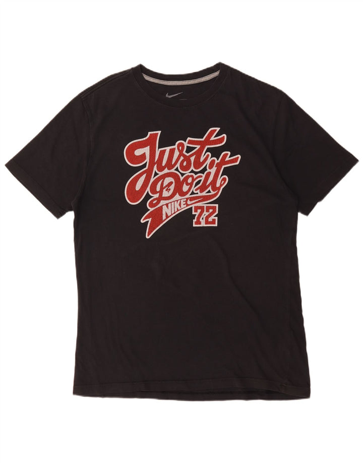Nike Herren-T-Shirt mit normaler Passform, Grafik, Größe L, Schwarz, Baumwolle