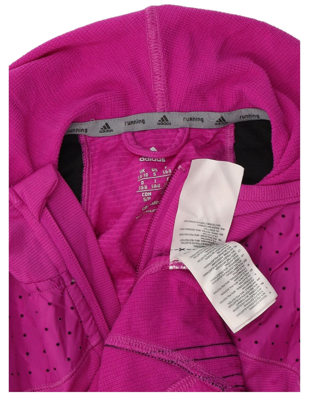 ADIDAS Womens Climalite Oversized Tracksuit Top Jacket UK 8/10 Small Pink