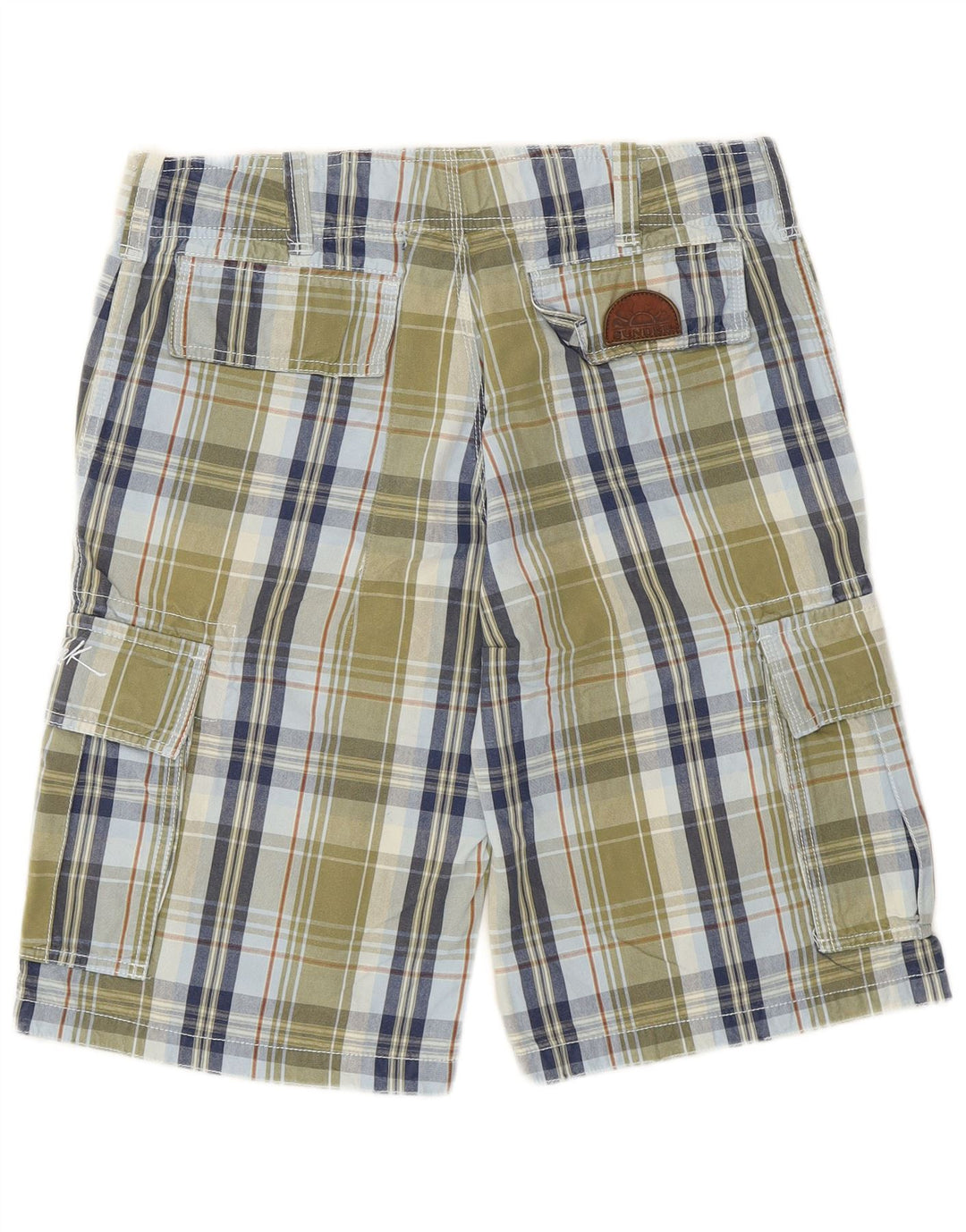 Sundek Herren Cargo-Shorts W32 Medium Khaki Check Baumwolle