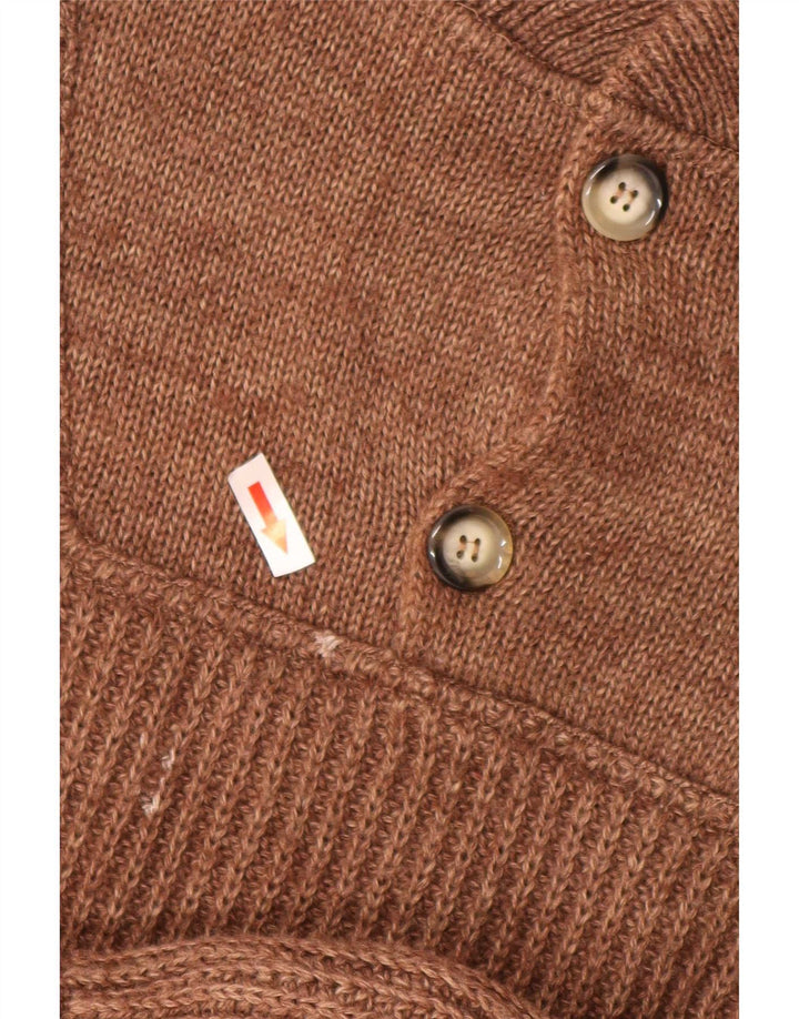 Ivy Oxford Herren-Pullover mit Knopfkragen, große braune Wolle