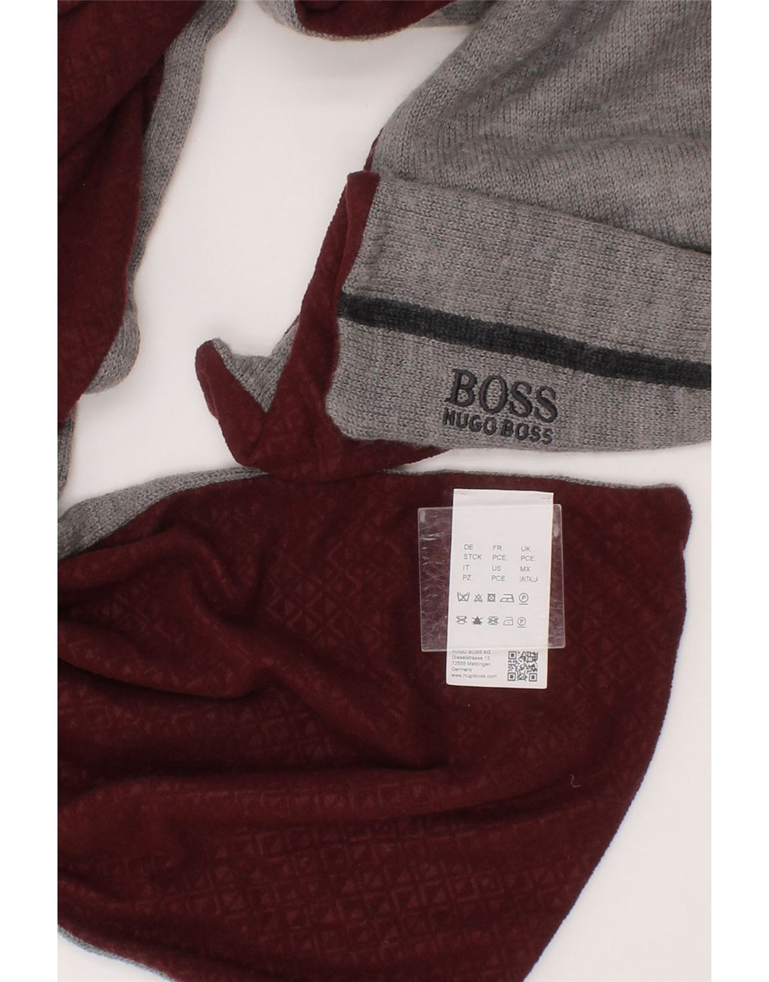 Hugo Boss Herren-Rechteckschal, Einheitsgröße, graues Polyacryl