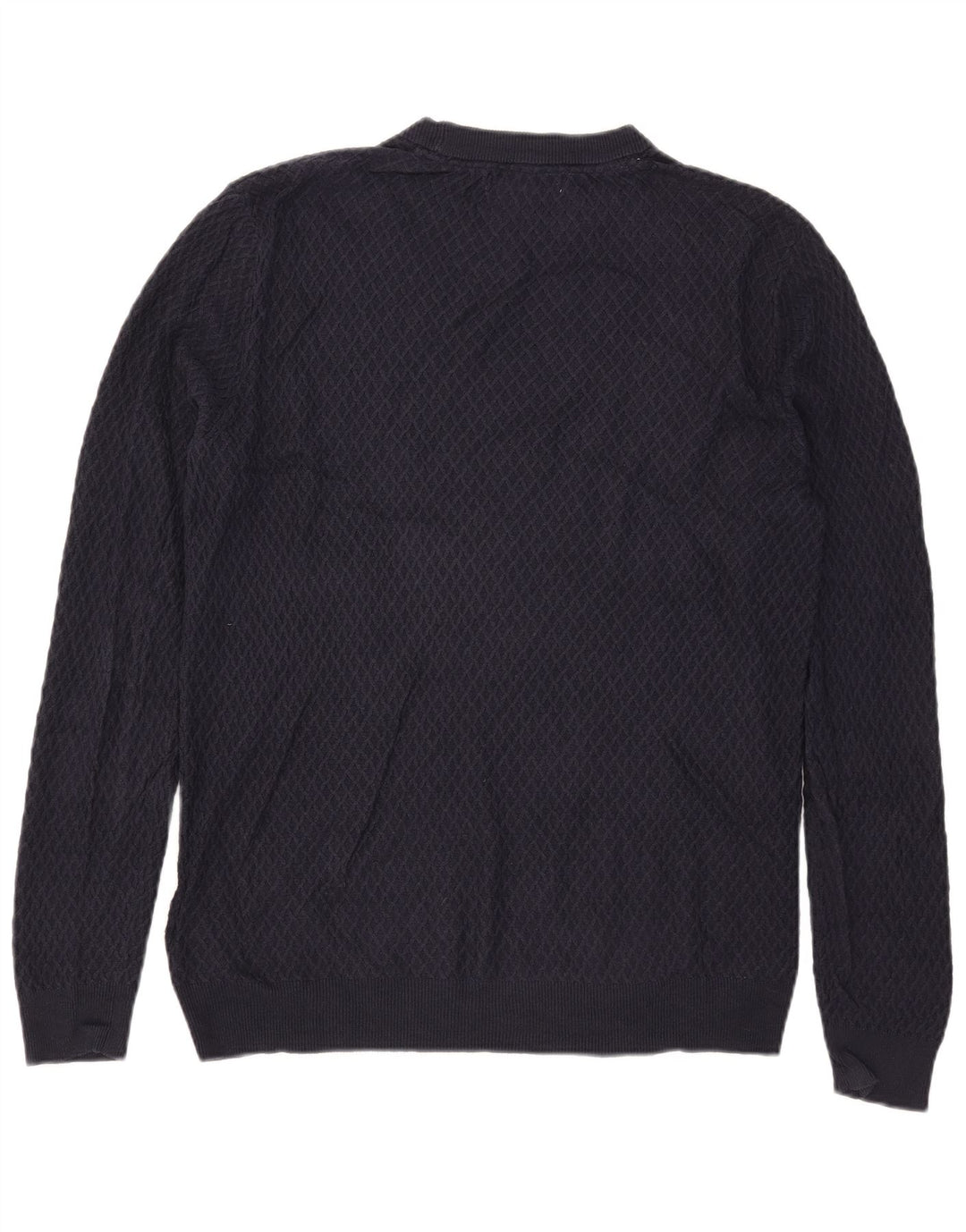 Guess Herren-Pullover mit Rundhalsausschnitt, groß, marineblaue Baumwolle