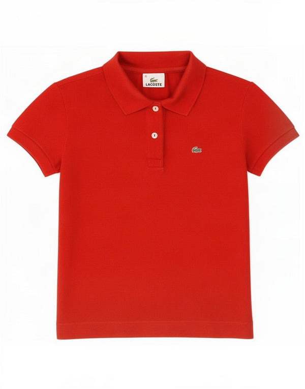 Lacoste Damen Poloshirt Größe 40 Mittelrote Baumwolle