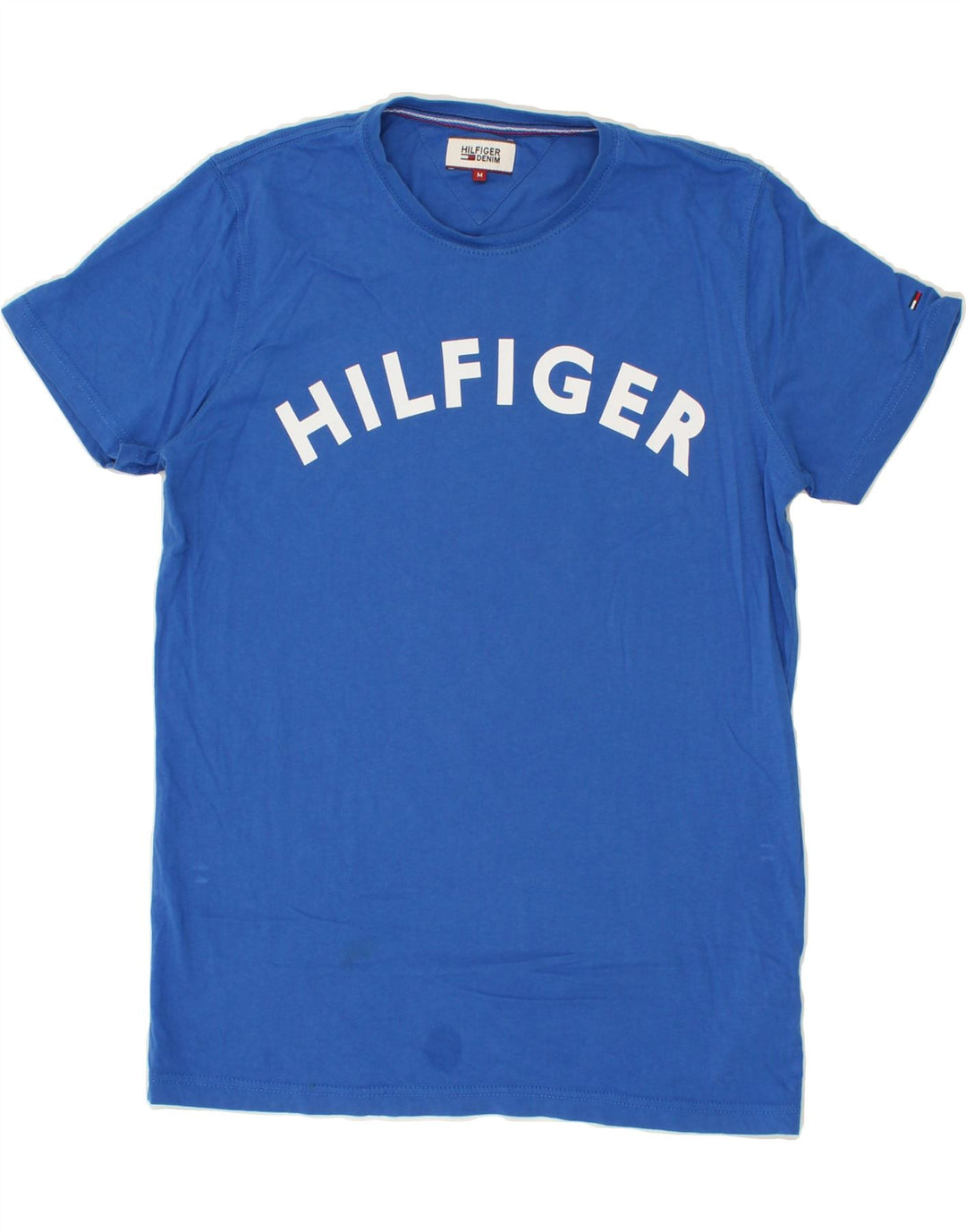TOMMY HILFIGER Herren Grafik-T-Shirt-Oberteil aus mittelblauer Baumwolle