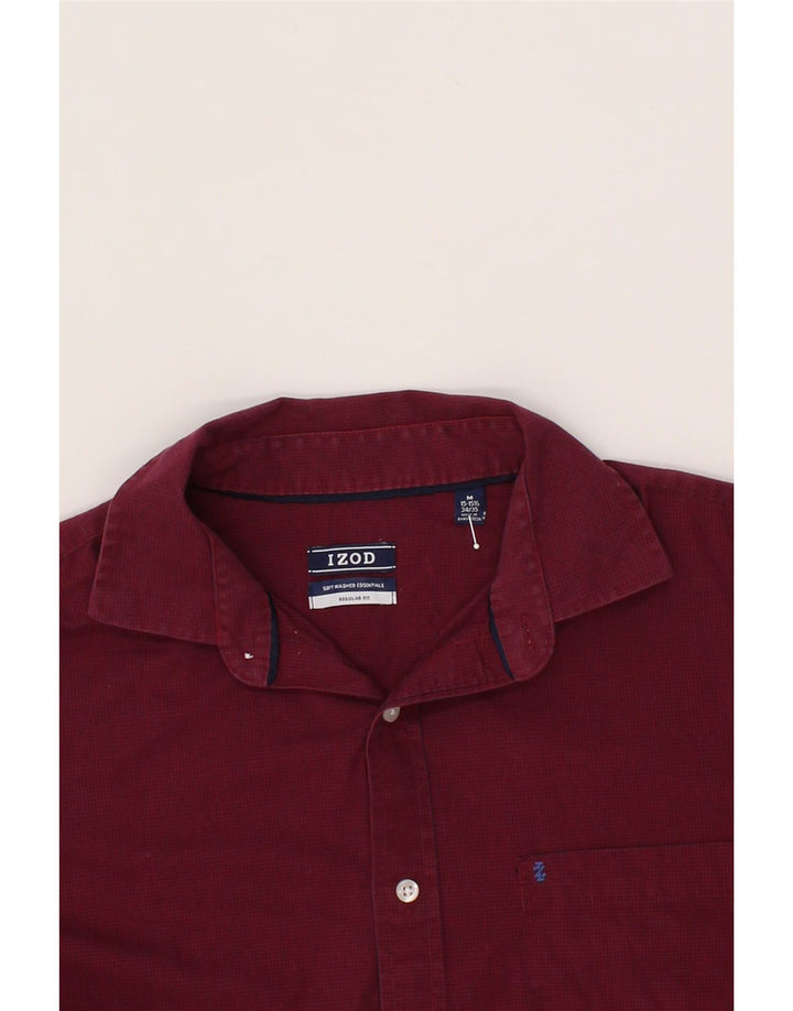 IZOD Mens Regular Fit Shirt Size 15 1/2 Medium Maroon Cotton Vintage Izod and Second-Hand Izod from Messina Hembry 