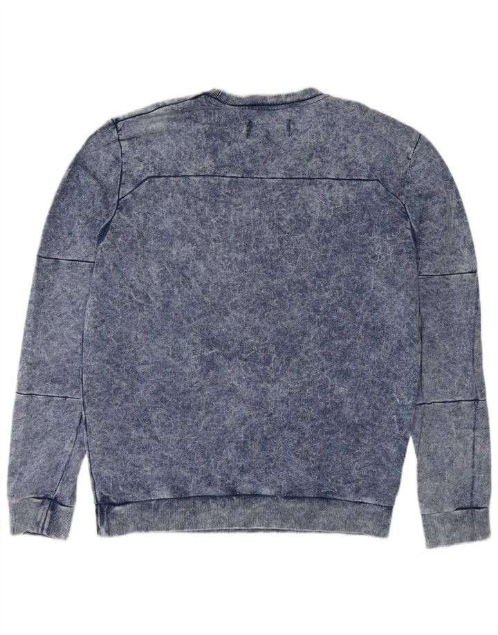 Calvin Klein Jeans Herren-Sweatshirt mit Grafik, mittelblaue Baumwolle