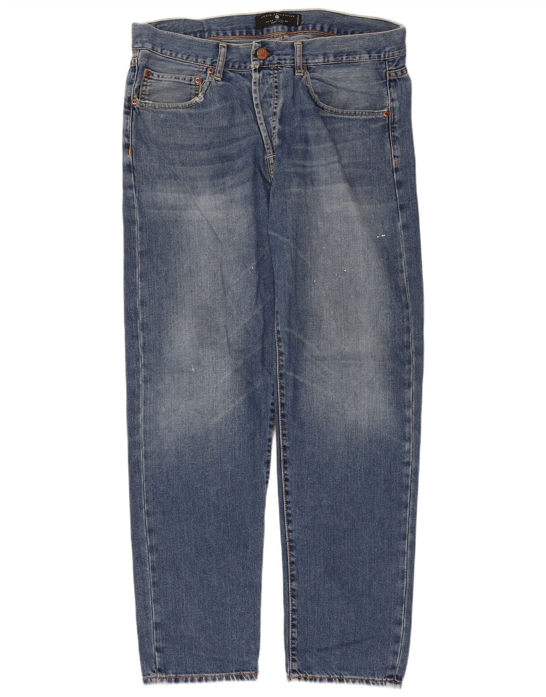 Zara Herren Straight Jeans EU 44 Large W34 L29 Blau