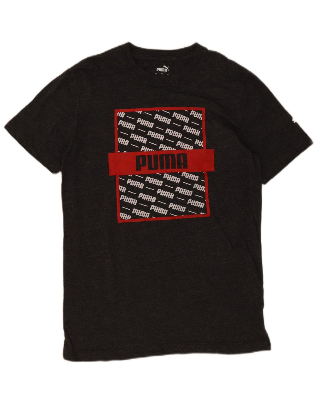 Puma Herren Grafik T-Shirt Top Small Grau Baumwolle