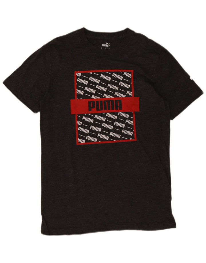 Puma Herren Grafik T-Shirt Top Small Grau Baumwolle