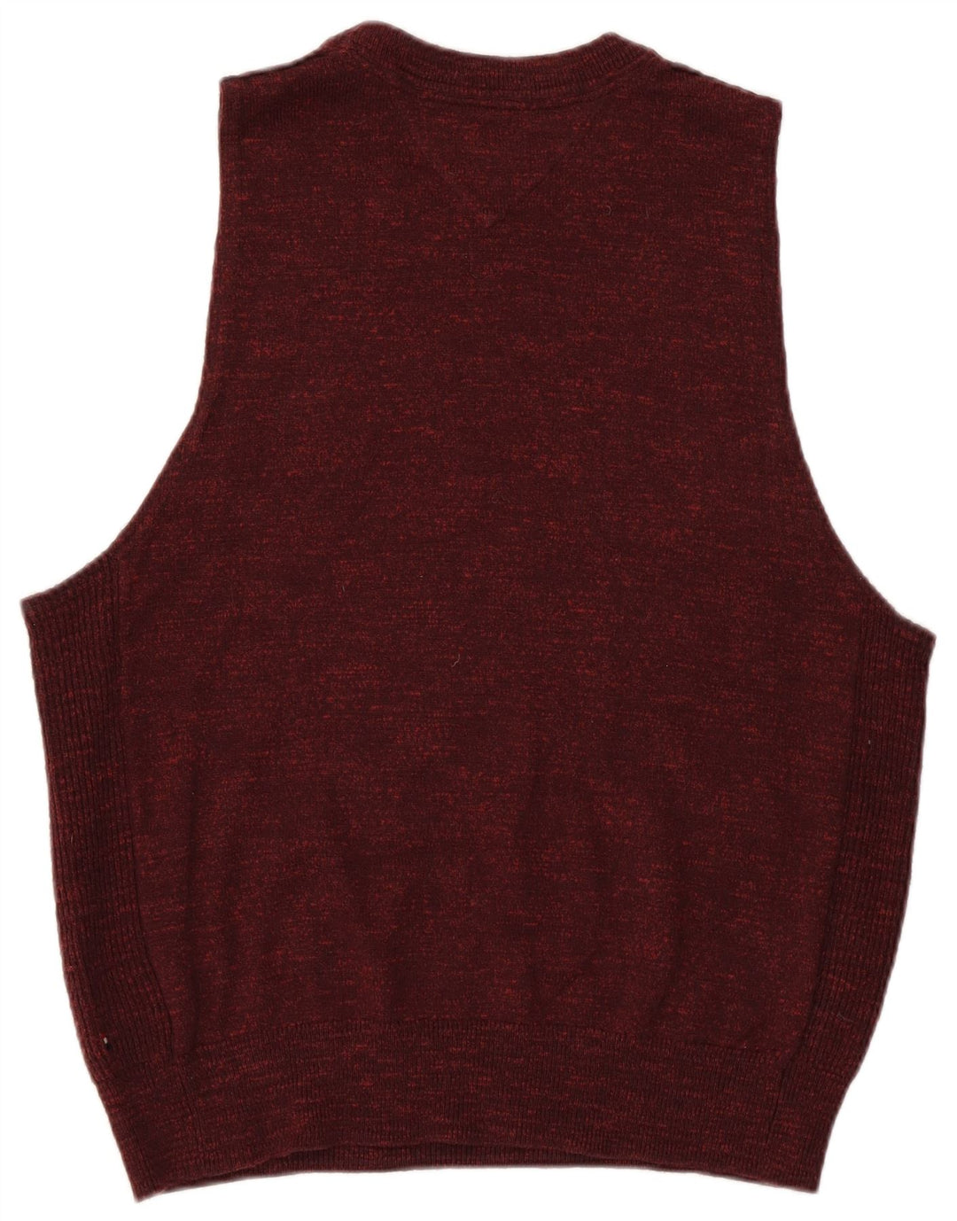 Tommy Hilfiger Herren-Weste, Tanktop, klein, Burgunderrot, gefleckte Baumwolle