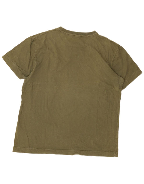 Diesel Herren Graphic T-Shirt Top XL Khaki Baumwolle