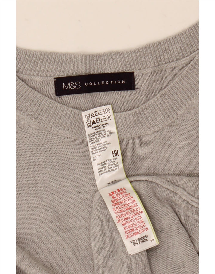 Marks & Spencer Damen-Pullover mit U-Boot-Ausschnitt, UK 12, Mittelgrau, Acryl
