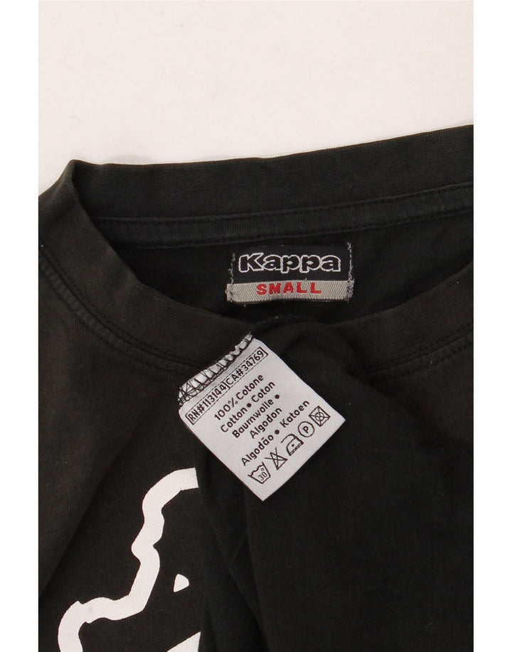 KAPPA Herren-T-Shirt mit Grafik, Größe S, schwarze Baumwolle
