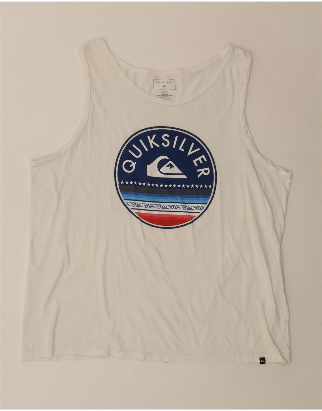 Quiksilver Mens Graphic Vest Top Large Weiße Baumwolle