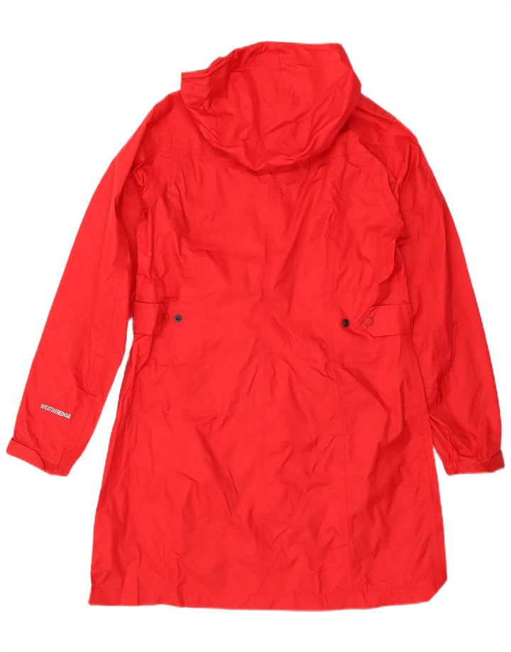 Eddie Bauer Damen-Regenmantel mit Kapuze, UK 14, mittelrotes Nylon