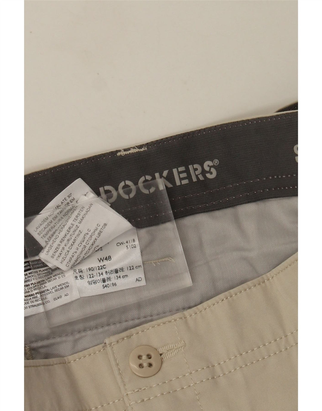 DOCKERS Herren Chino-Shorts W48 4XL Beige Baumwolle