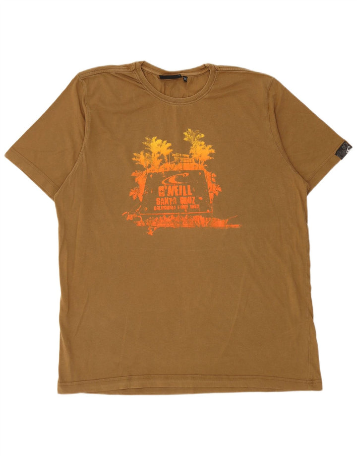 O'Neill Herren Grafik T-Shirt Top 2XL Khaki Baumwolle