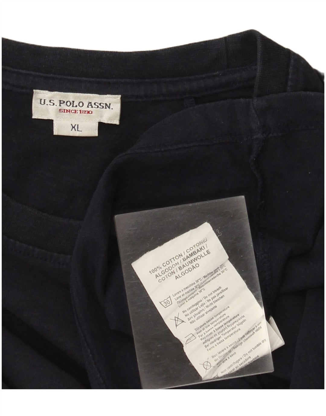 U.S. Polo Assn. Herren-Top, langärmelig, XL, Marineblau, Baumwolle