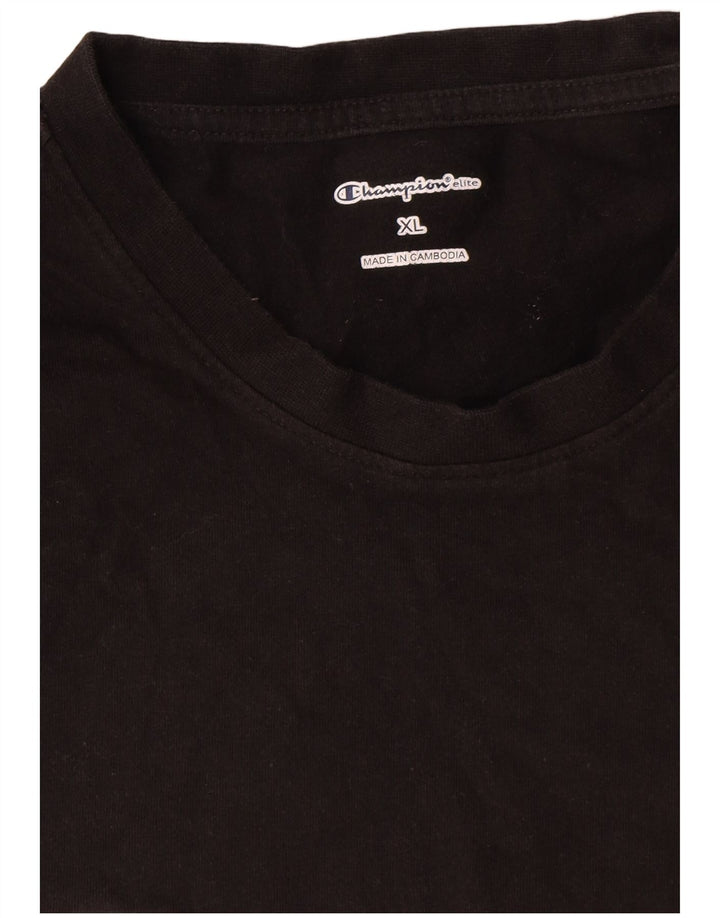 Champion Herren Grafik T-Shirt Top XL Schwarz Baumwolle