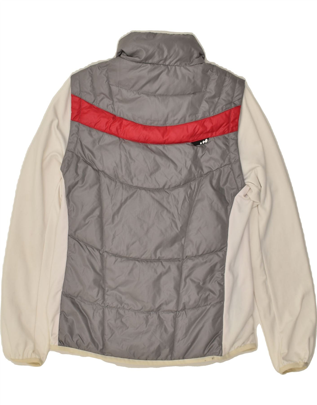 VINTAGE Wattierte Damenjacke UK 6 XS Graues Colourblock-Polyester