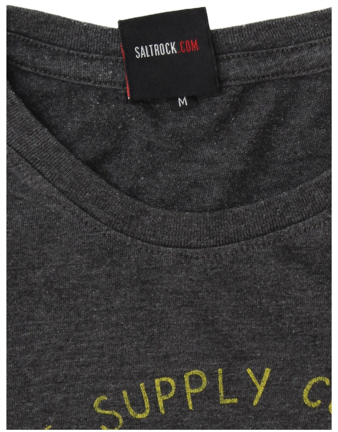 SALTROCK Herren-Grafik-T-Shirt-Oberteil aus mittelgrauer Baumwolle