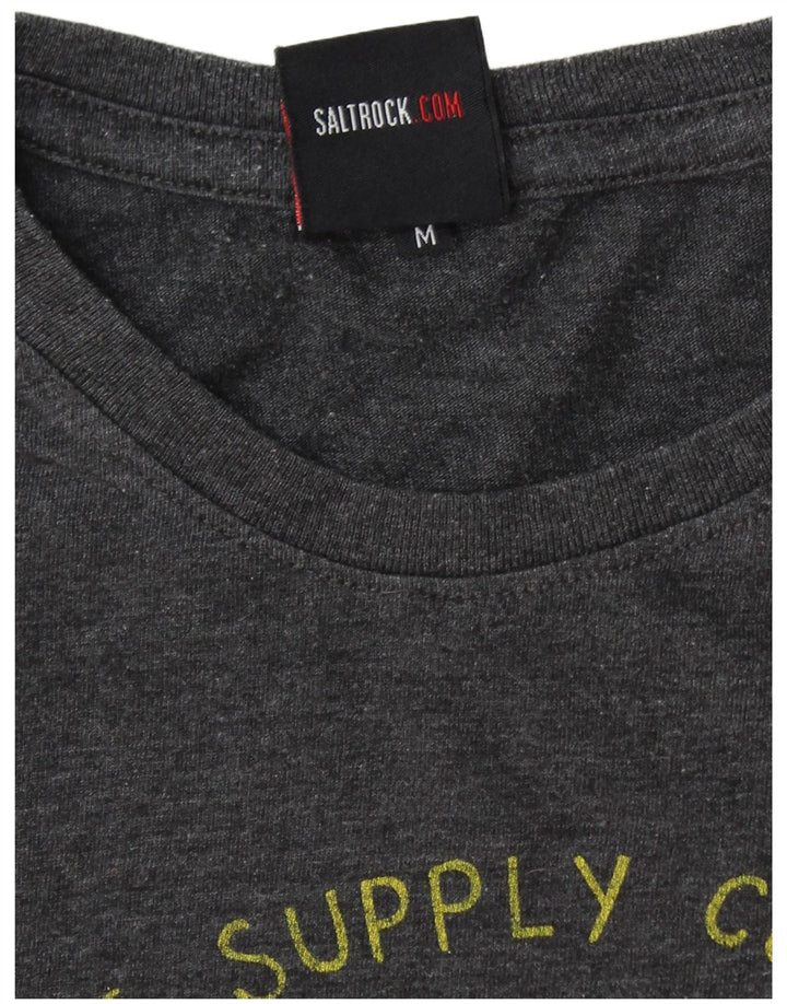 SALTROCK Herren-Grafik-T-Shirt-Oberteil aus mittelgrauer Baumwolle