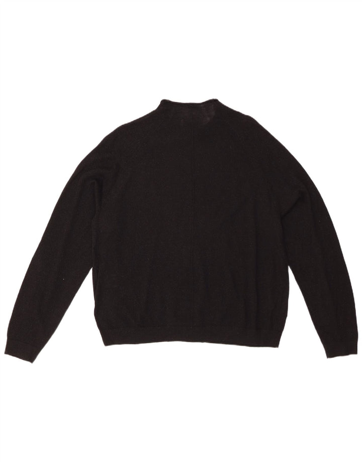 SUPERDRY Damen-Pullover, bauchfrei, Rundhalsausschnitt, Gr. 40, Größe L, schwarze Wolle