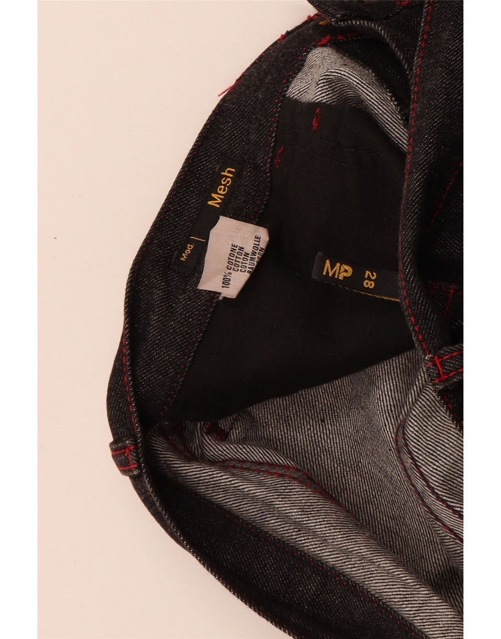 Meltin' Pot Damen Mesh Slim Jeans W33 L33 Schwarz Baumwolle
