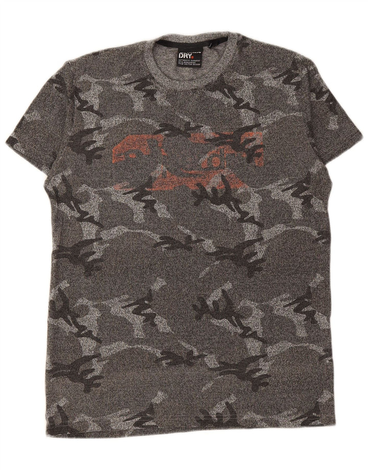 SUPERDRY Herren-T-Shirt mit Grafik, Größe S, Grau, Camouflage-Baumwolle