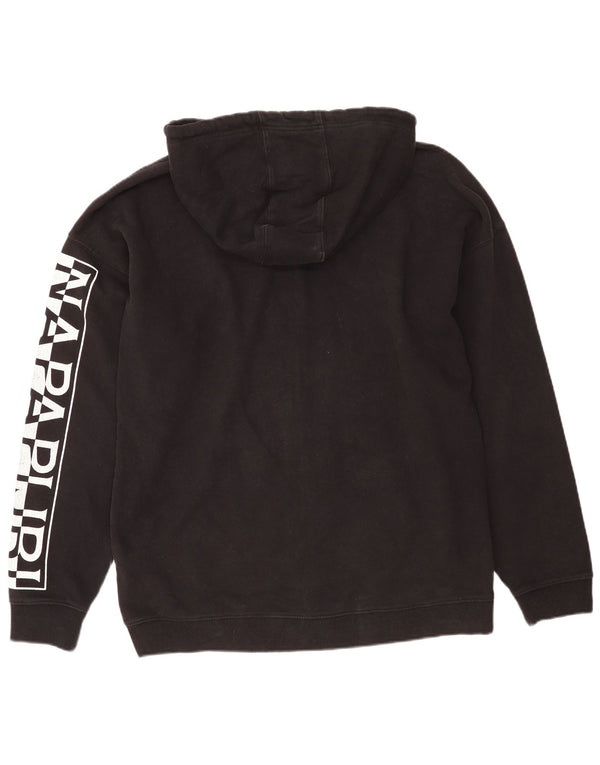 Napapijri Herren Geographic Graphic Loose Fit Zip Hoodie Pullover XL Schwarz