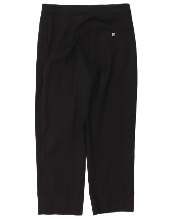 Marks & Spencer Damen Gerade geschnittene Hose UK 10 Small W28 L24 Schwarz