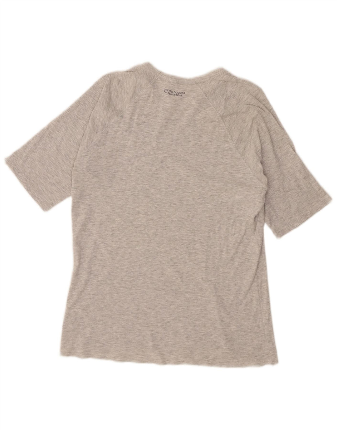 Benetton Damen T-Shirt Top UK 12 Mittelgrau meliert