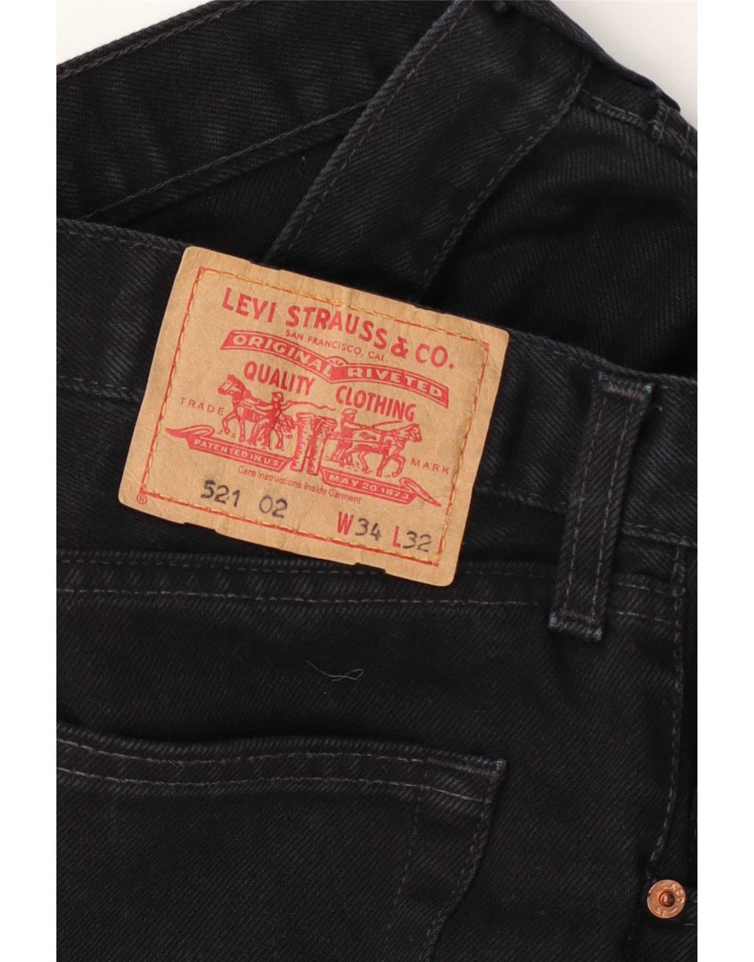 Levi's Herren 521 Tapered Jeans W34 L28 Schwarz
