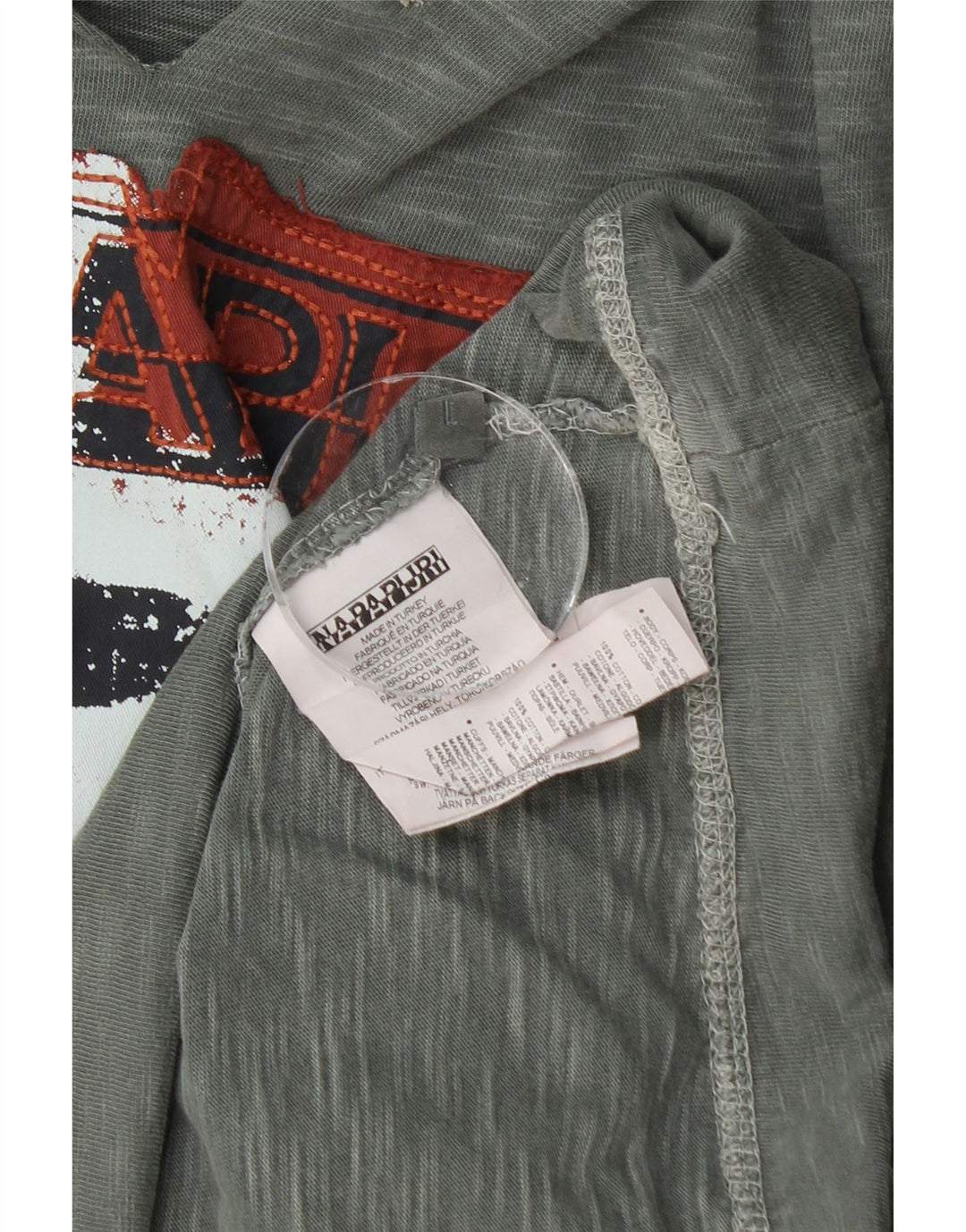 NAPAPIJRI Herren-Oberteil mit Kapuze, Grafik, langärmlig, groß, grau gesprenkelte Baumwolle