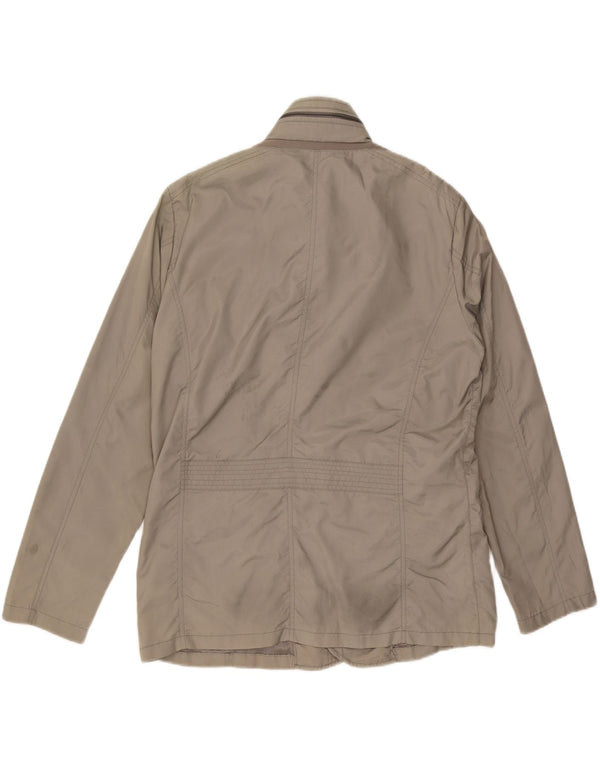 Geox Herren-Utility-Jacke mit Kapuze, UK 42, XL, Grau, Polyamid