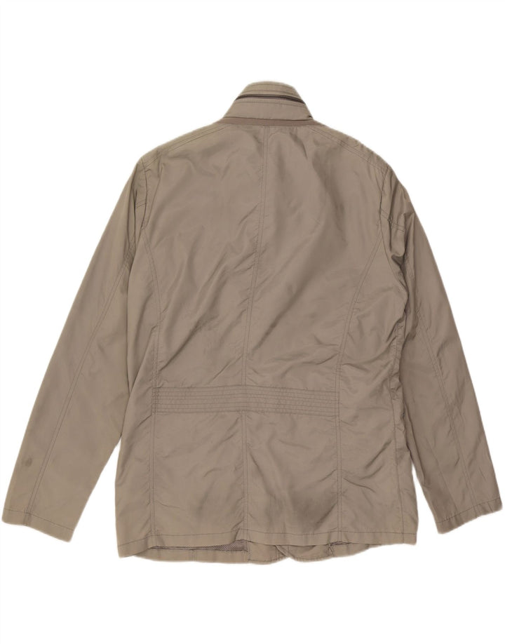 Geox Herren-Utility-Jacke mit Kapuze, UK 42, XL, Grau, Polyamid