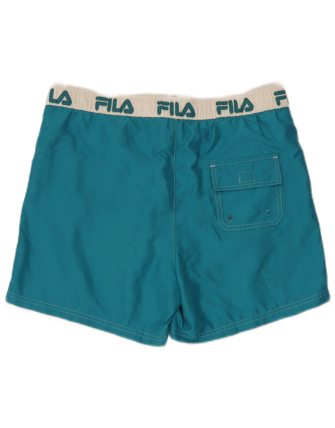 Fila Herren-Badeshorts mit Grafik, mittelblau, Farbblock-Polyester