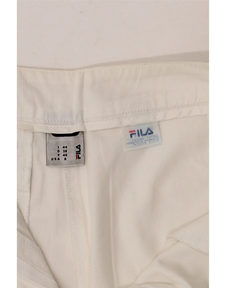 FILA Damen Chinoshorts IT 44 Medium W30 Weiße Baumwolle