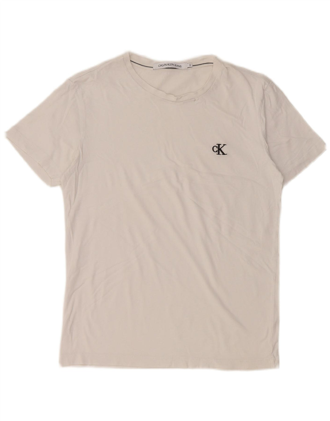 CALVIN KLEIN Damen T-Shirt Top UK 14 Medium Weiß