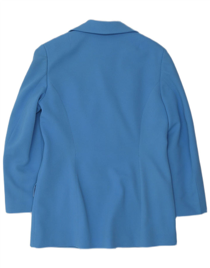 VINTAGE Zweireihiger Damen-Blazer UK 12 Mittelblau