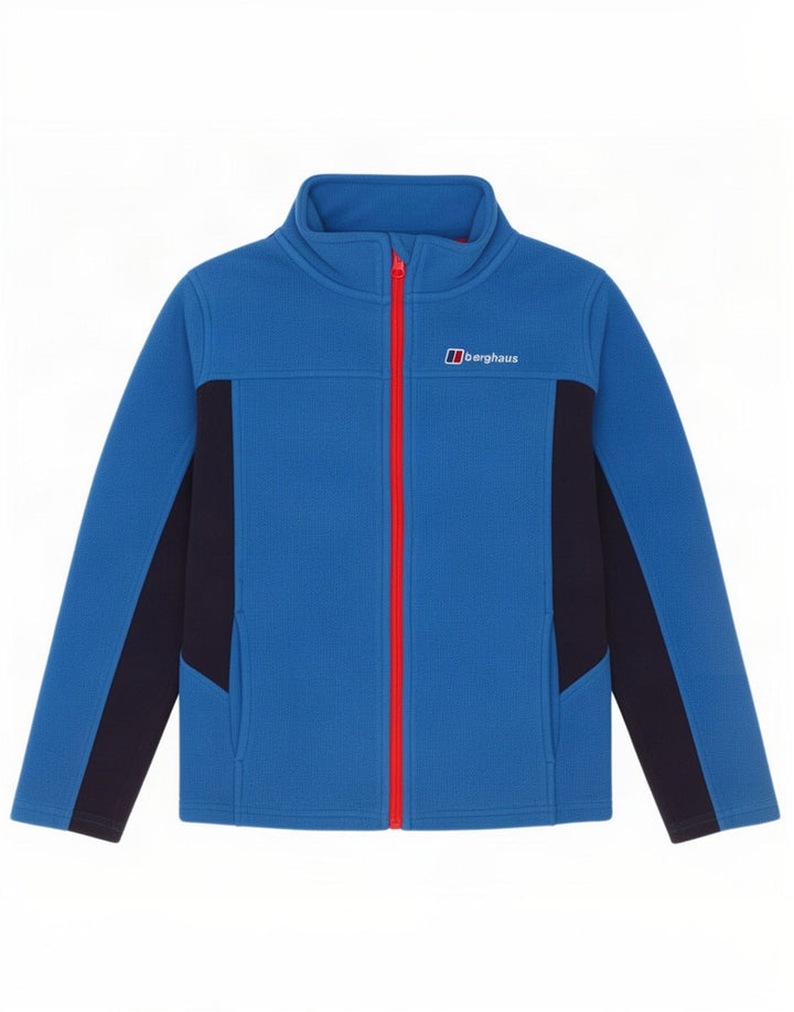 Berghaus Fleecejacke für Jungen, 9–10 Jahre, blaues Colourblock-Polyester