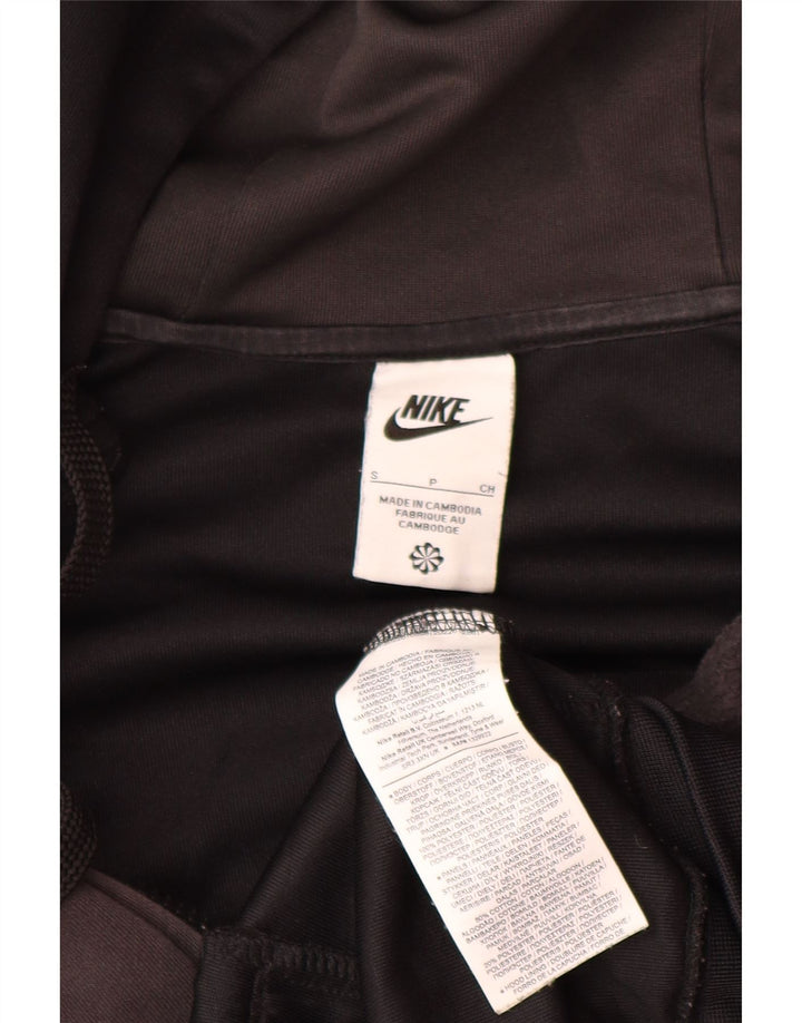 Nike Herren-Kapuzenpullover mit grafischem Reißverschluss, Größe S, Schwarz, Farbblock-Polyester