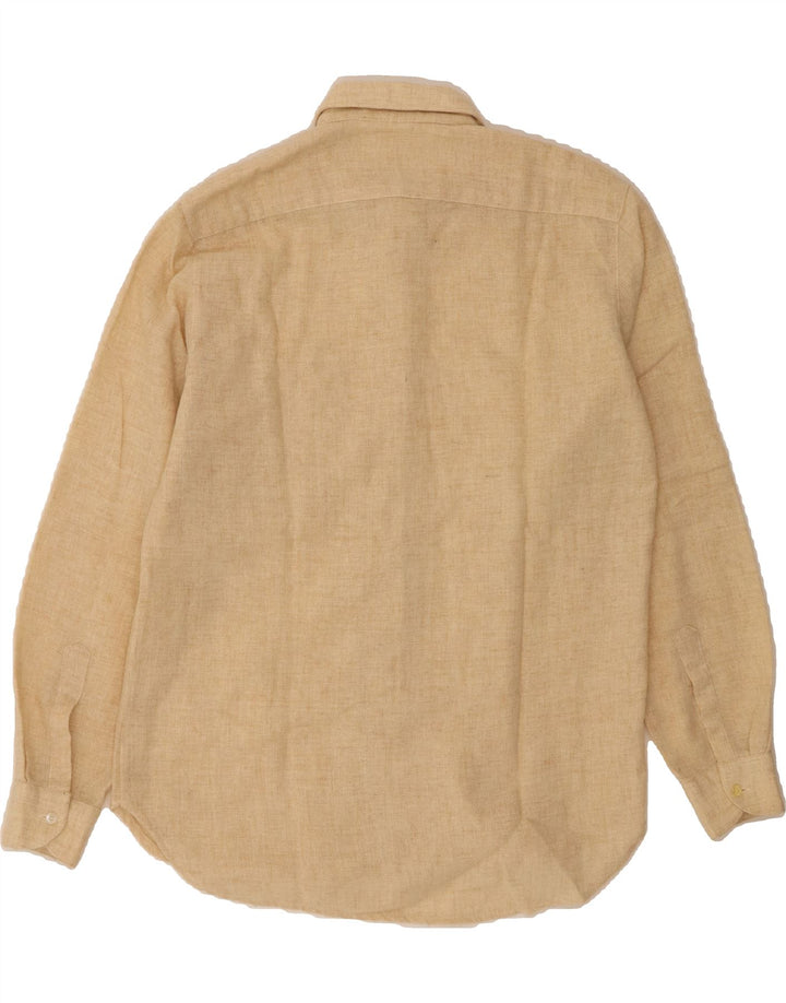 VINTAGE Mens Shirt Medium Beige Vintage Vintage and Second-Hand Vintage from Messina Hembry 