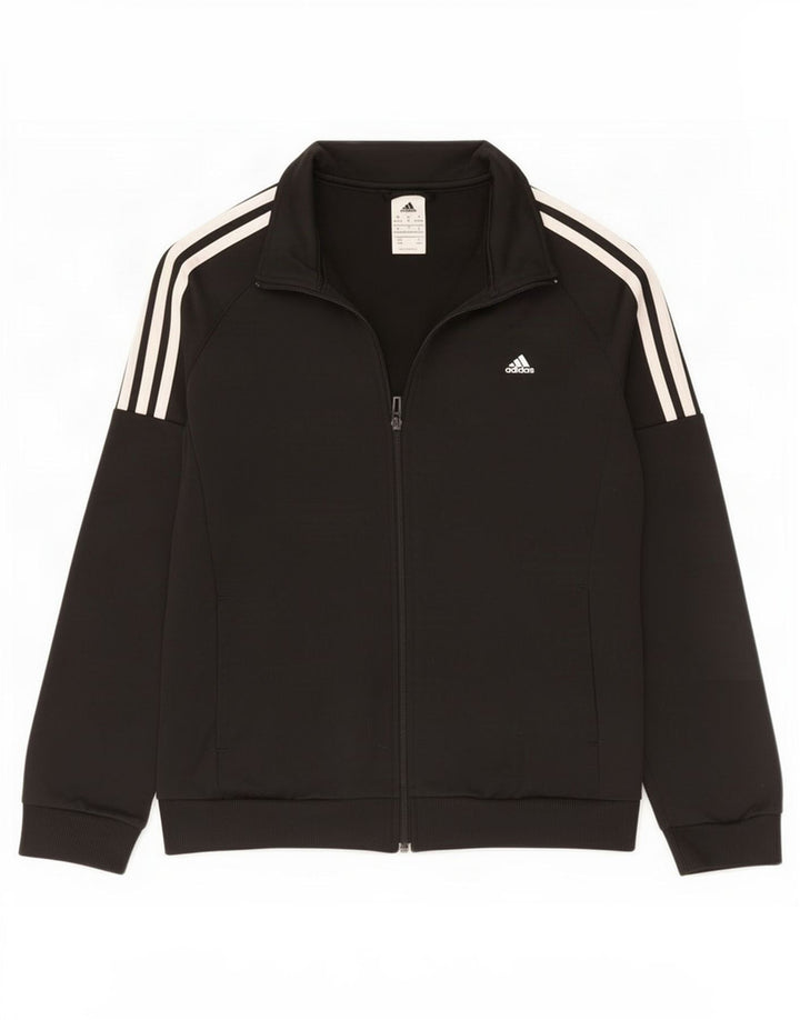 Adidas Damen Trainingsanzug Top Jacke UK 12/14 Medium Schwarz Polyester