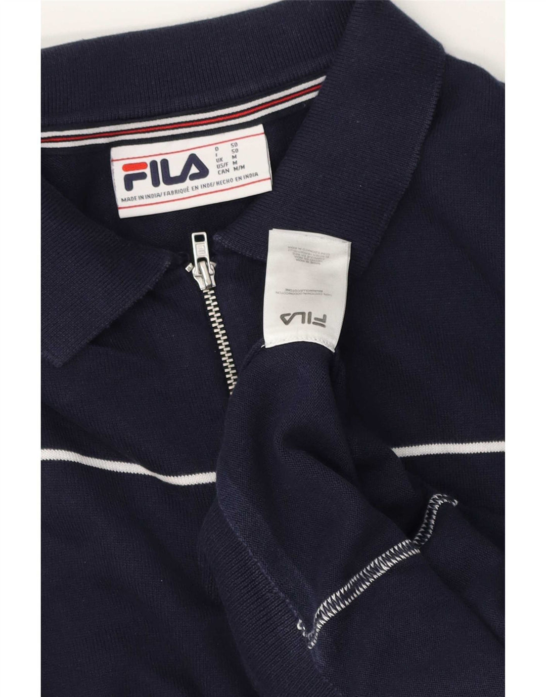 Fila Herren-Polo-Pullover aus Baumwolle in mittlerer Marineblau-Optik