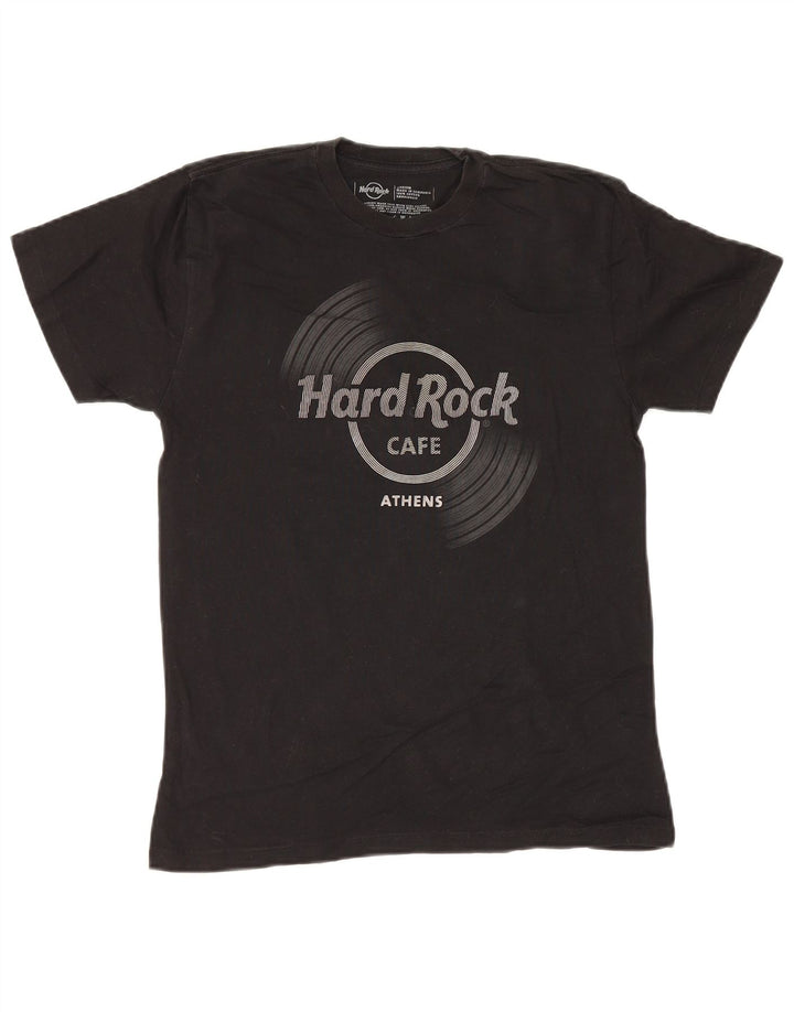 Hard Rock Cafe Herren Athens Grafik-T-Shirt aus mittelschwarzer Baumwolle