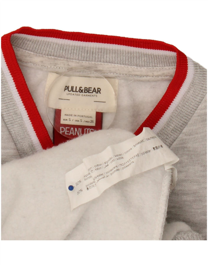Pull & Bear Herren-Sweatshirt mit Peanuts-Grafik, Größe S, Grau, Baumwolle
