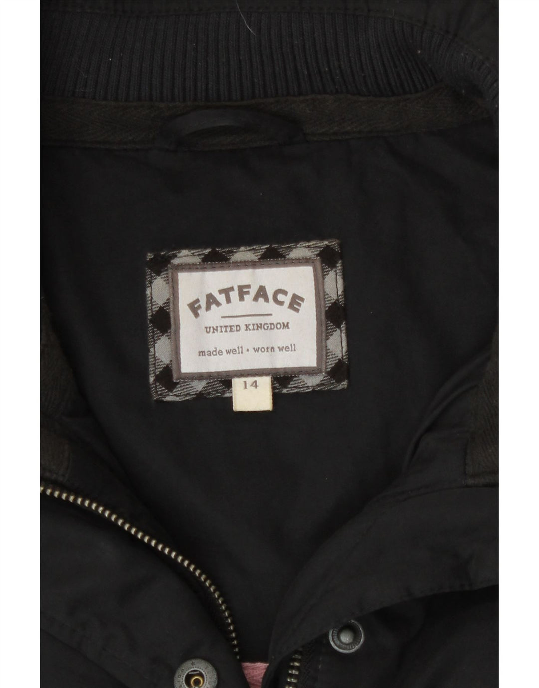 Fat Face Damen Wattierte Weste UK 14 Large Schwarz Polyester