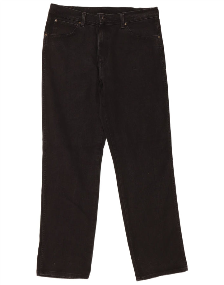 Wrangler Herren-Jeans mit normaler Passform, gerade Passform, W38, L34, schwarze Baumwolle